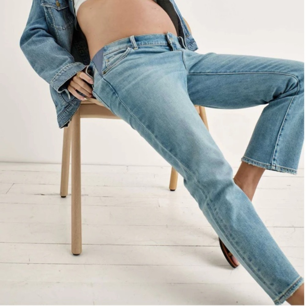 Hatch The Crop Maternity Jeans Under The Bump Under Belly Light Wash Size 27